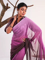 Enchanting Orchid Ombre" Chiffon Saree