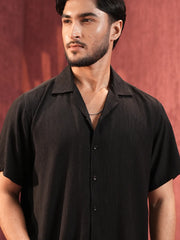 Essential Cuban Shirt – Midnight Black